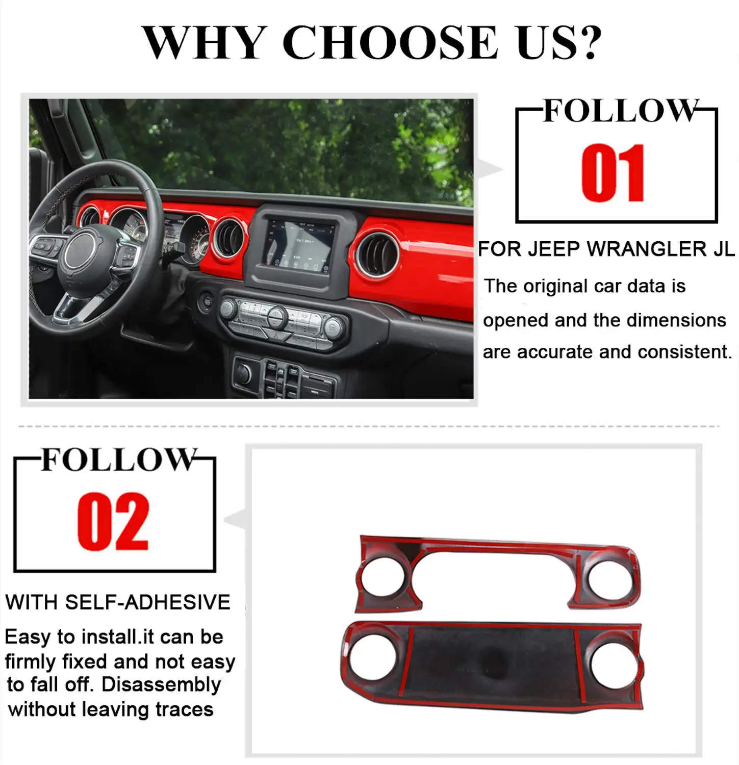 Центральные консоли, декоративные Стикеры для автомобилей Jeep Wrangler JL, автомобильные аксессуары, интерьер автомобиля, Стайлинг ABS, красное углеродное волокно