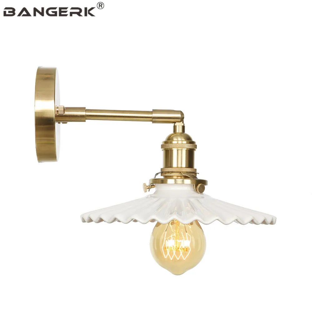 Настенный светильник из латуни и керамики светодиодсветодиодный бра Эдисона с