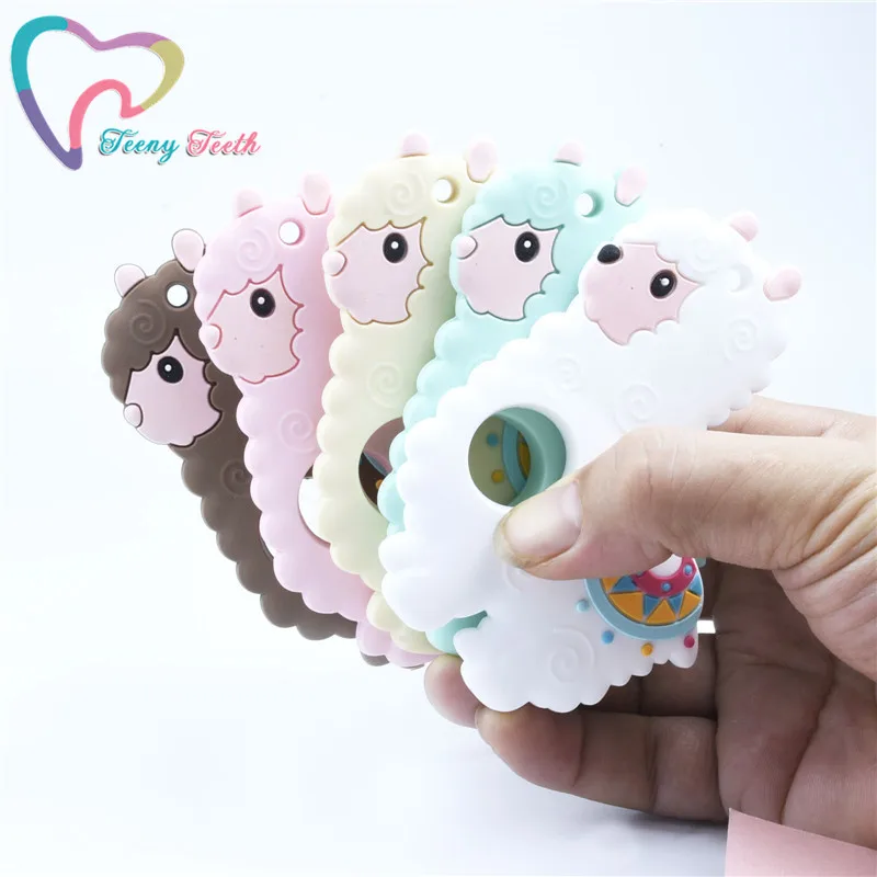 20 шт. без БФА силиконовый Прорезыватель для еды милый узор ламы сделай своими