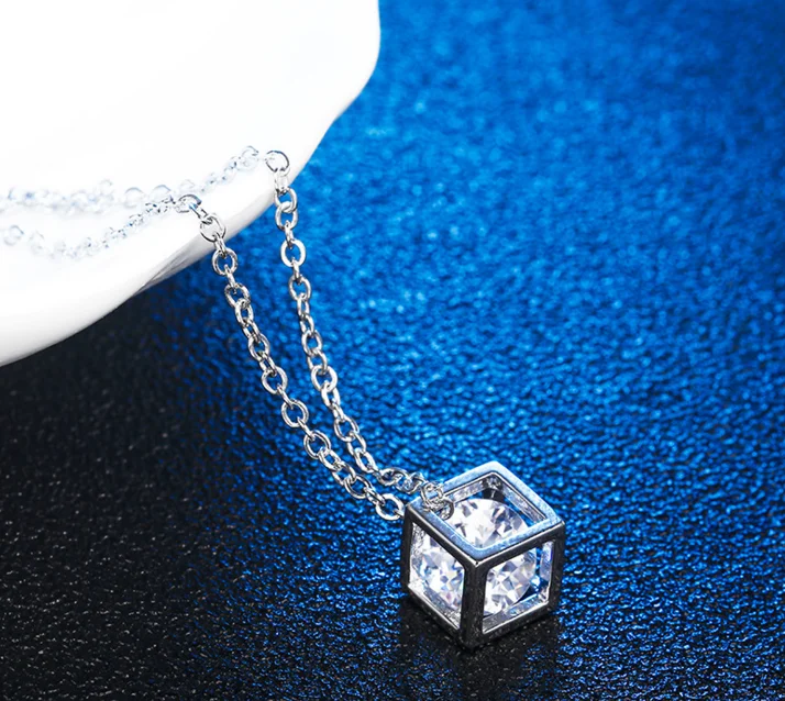 Квадратное колье с кулоном и хрустальным длинная цепочка украшения для женщин