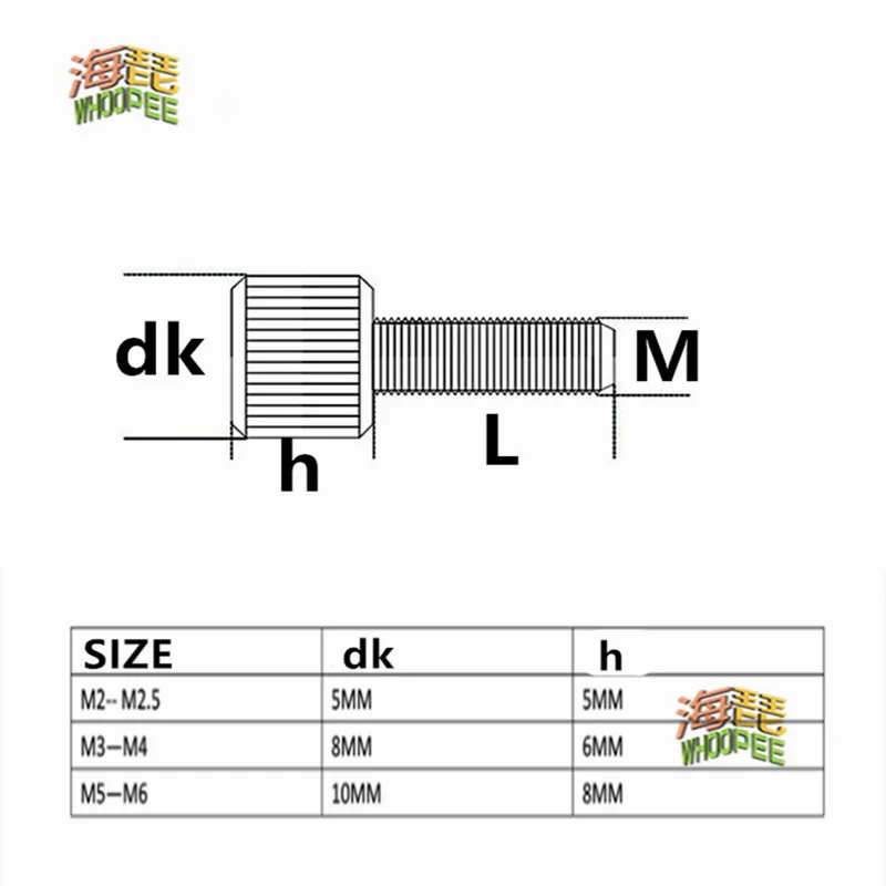 Винты с накатанной головкой из нержавеющей стали 2/5 шт. M2 M2.5 M3 M4 M5 M6 304 |