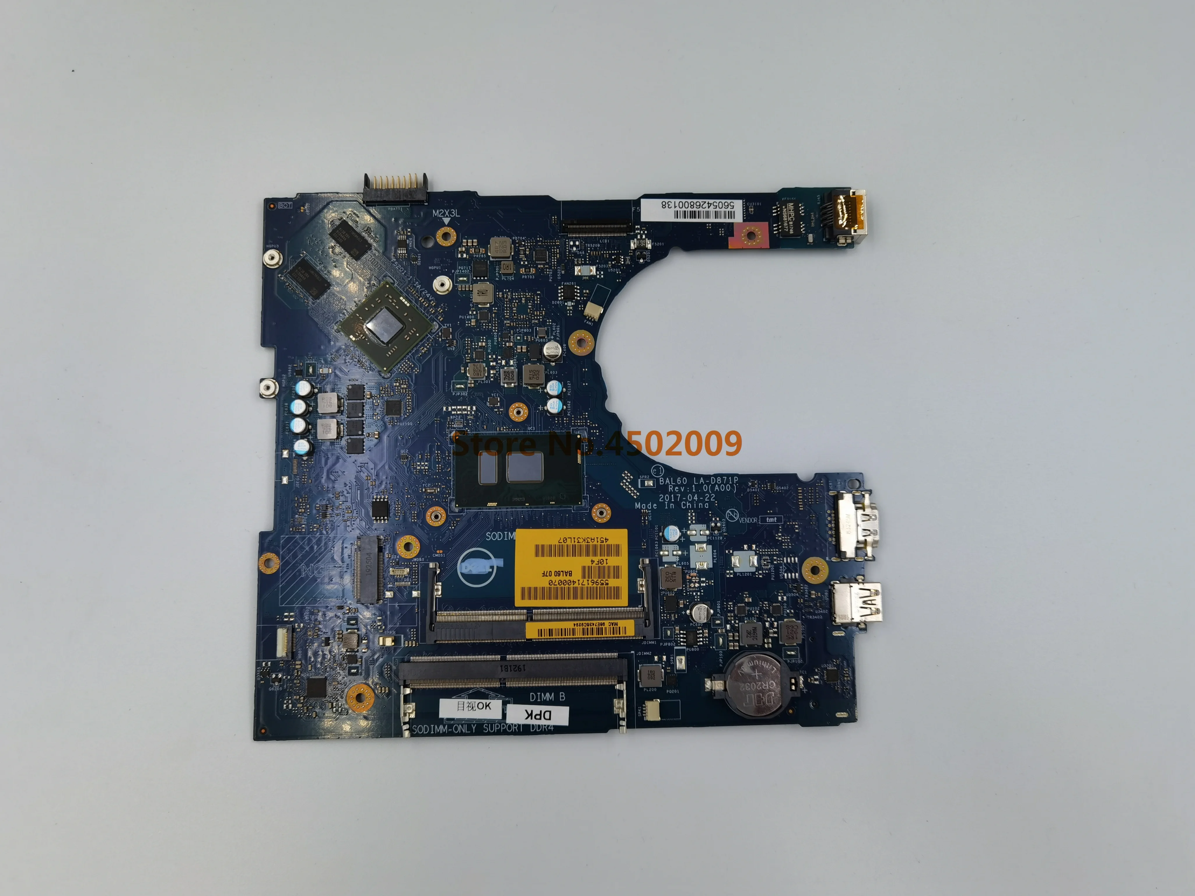 CN-09DT3W 09DT3W 9DT3W для Dell Inspiron 14 5468 15 5566 LA-D871P материнская плата ноутбука с R7 M340 100% новый