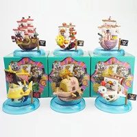 one piece thousand sunny enel marshall d teach pirate ship q version blind box model decoration action figure candy toy gifts