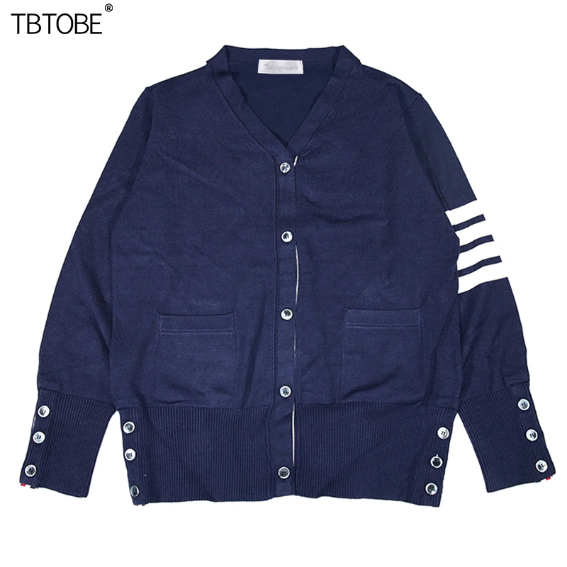 

2021 new men's wool sweater France korea four line TBTOBE high quality sheep's wool cardigan spring winter style warm fashion