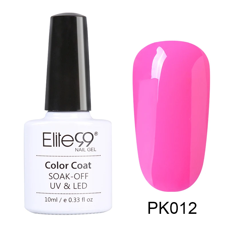 PK012 Elite99 10 мл Розовый Цветной Гель-лак для маникюра Полупостоянный Светодиодный УФ верхнее покрытие гель для ногтей лак для ногтей Гель-лак Гибридный гель - Цвет: PK012