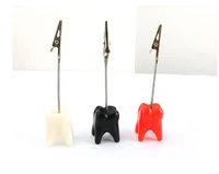 100pcs creative tooth shape place card holder party souvenirs teeth notes clips desktop name business card clamp wholesale