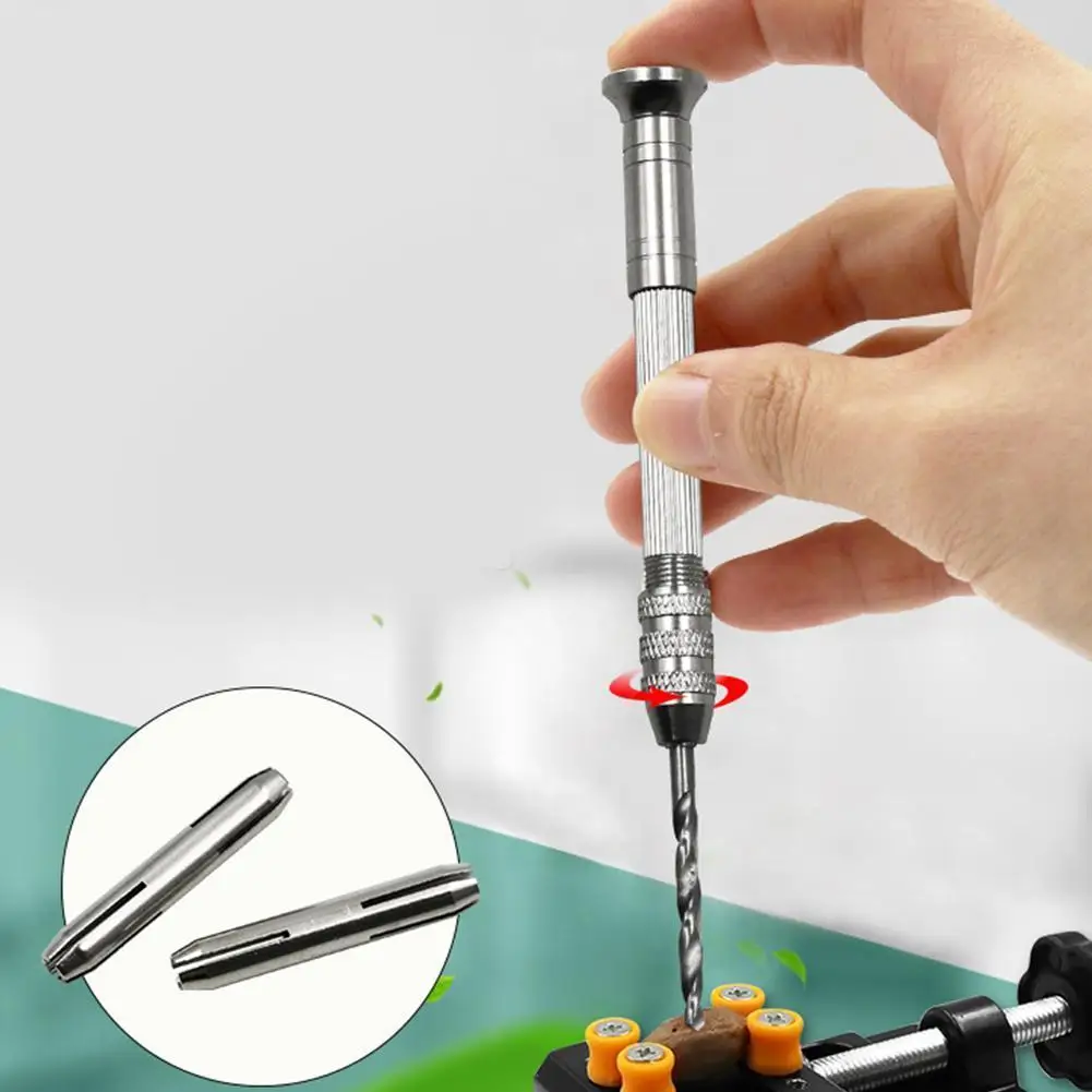 

High quality miniature aluminum hand drill with keyless + p twist drill woodworking bit drill bit chuck watch rotating 10pc P6Q5