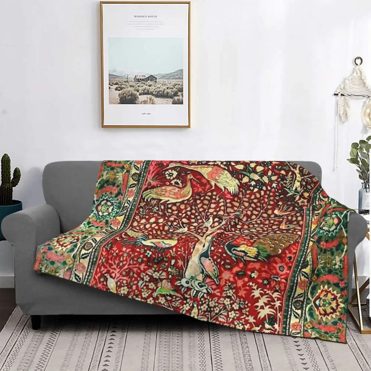 

Птичье дерево, стиль бохо, хиппи, геометрические плюшевые теплые мягкие фланелевые флисовые одеяла для дивана, кровати, одеяла для офиса