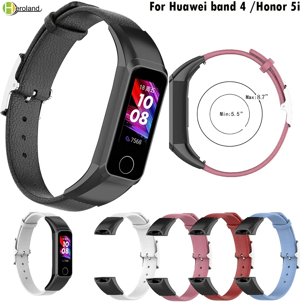 

Ремешок из натуральной кожи для Huawei Honor band 5i, Аксессуары для смарт-часов Huawei band 4, мягкий браслет для наручных часов
