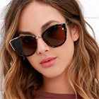 Солнцезащитные очки кошачий глаз женские, винтажные большие трендовые солнечные очки в ретро стиле, с леопардовым принтом, UV400, 2021