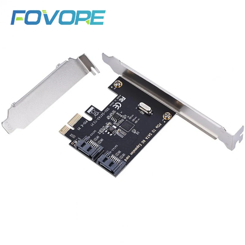 Адаптер SATA PCIe PCI E Express на 3 0 удлинительная карта 2 порта III 6 Гбит/с адаптер с