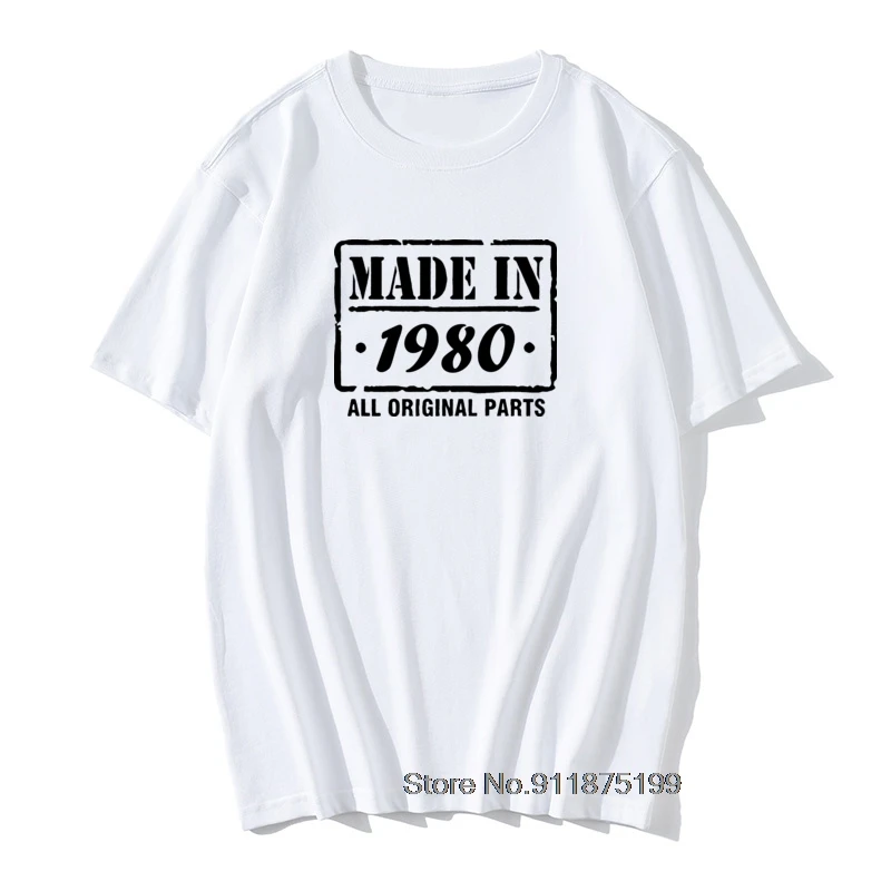  Vintage Made In 1980 T Shirt Anniversary Present Funny Unisex Graphic Fashion 100% Cotton Short Sleeve Novelty ONeck Man T-shirt