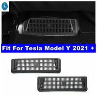 interior refit kit seat bottom ac air condition duct vent outlet anti blocking protector cover trim for tesla model y 2021 2022
