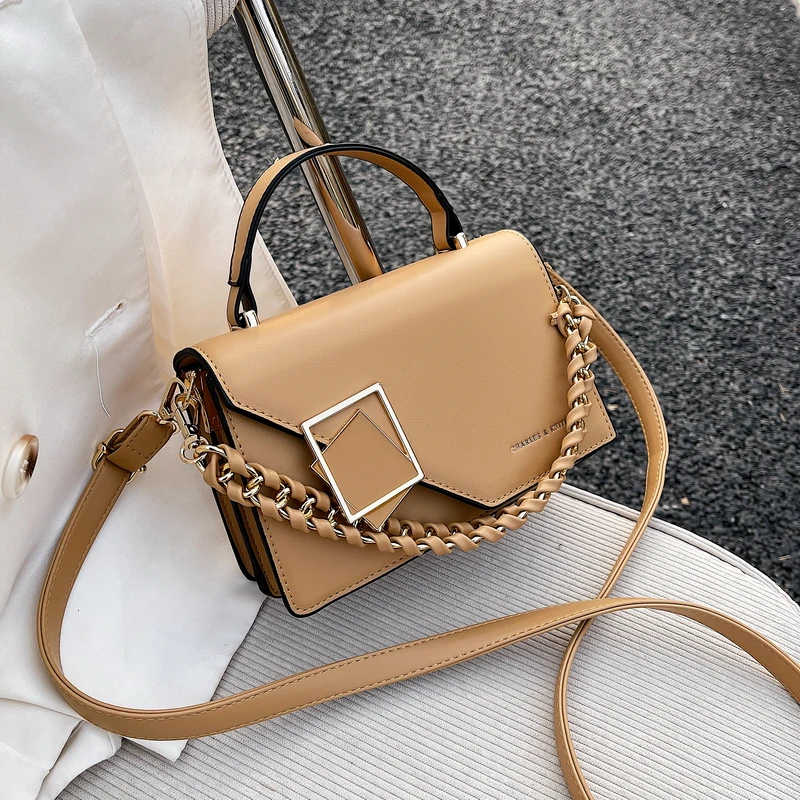 

High quality bags for women solid leather chain lady's Square Shoulder Messenger Bag bolso mujer purses and handbags sac femme
