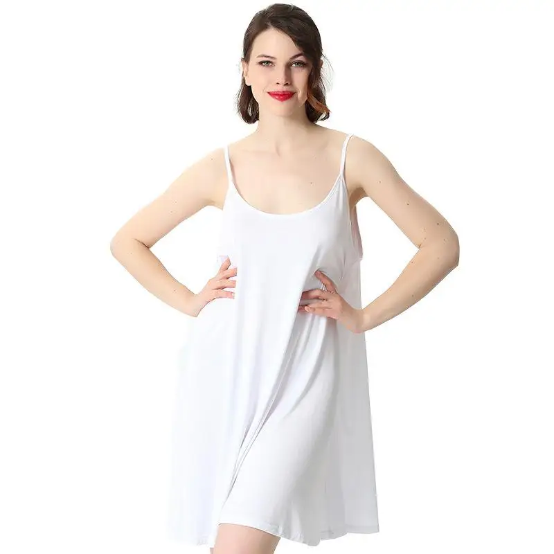 

Plus Size 6XL 7XL 8XL Modal Women Nightgown SEXY Spaghetti Strap Nightdress Casual Sleepwear Bathrobe Soft Breathable Home Dress