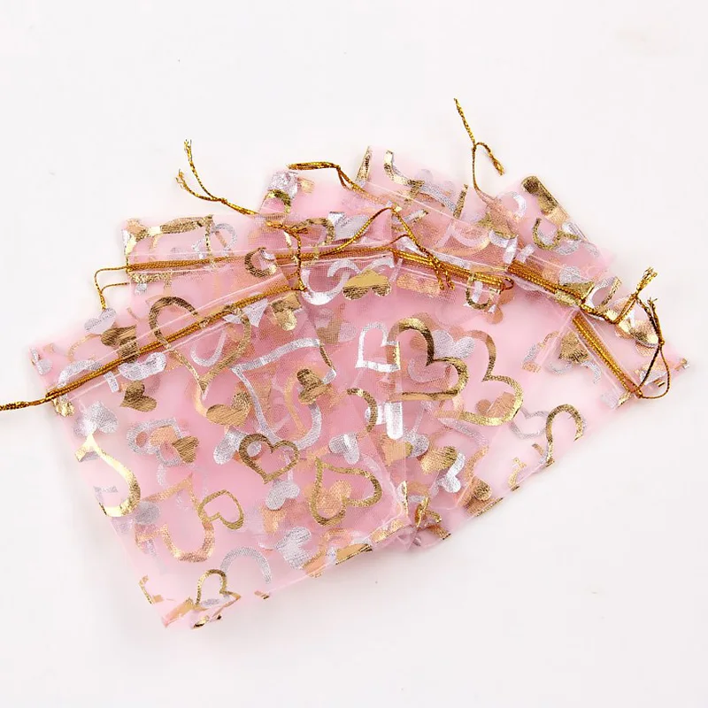 100Pcs Portable Organza Bags For Candy Chocolate Gift Storage Drawstring Pouches Wedding Jewelry Packaging 7*9Cm/9X12Cm | Дом и сад