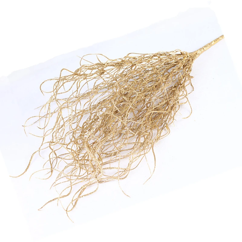 46CM Long Artificial Plant Simulation Gilded Grass Glitter Bling Flowers Branches Christmas Ornaments Home Decoration | Дом и сад