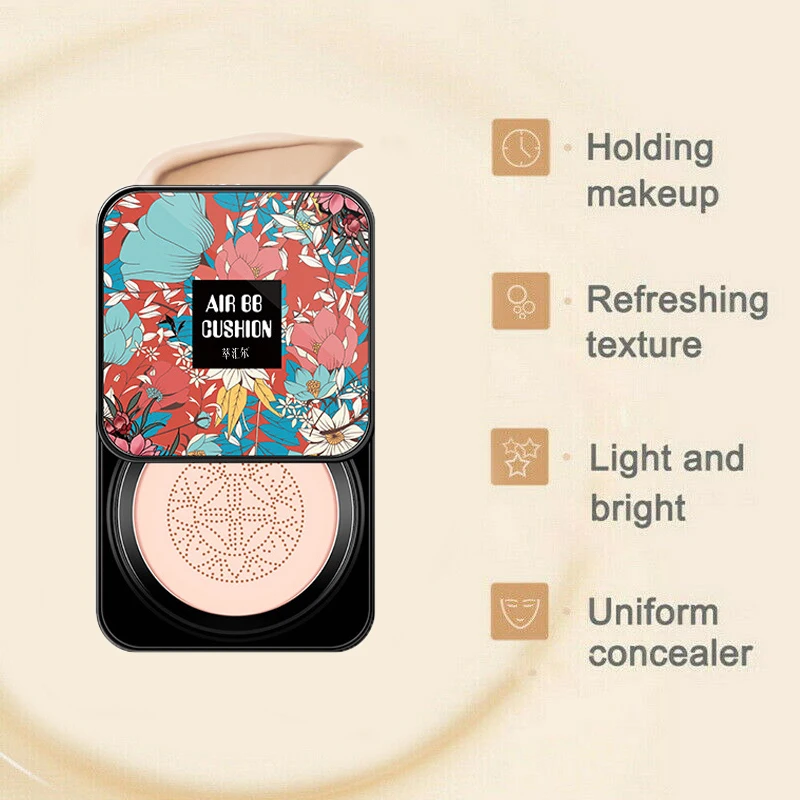 

BB Cream Air Cushion Foundation Mushroom Head CC Cream Makeup Concealer Whitening Waterproof Brighten Face Foundation TSLM1
