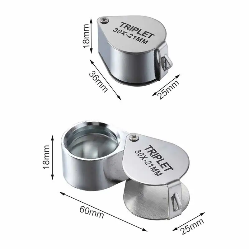 Mini Pocket Magnifying Glasses Portable Foldable Jewelry Glass 10X 20X 30X Magnification For Diamond Jewelers Tool | Инструменты