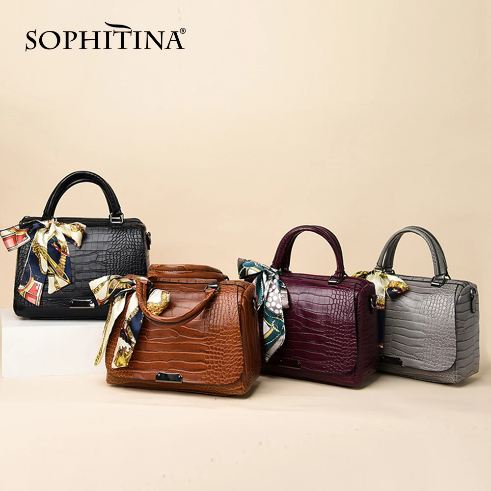 Многофункциональные женские сумки мессенджеры SOPHITINA украшенные лентами и