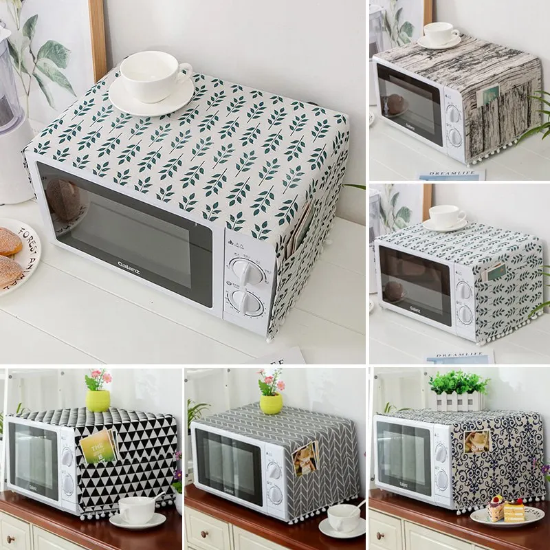 Microwave Oven Cover with Tassel Dustproof Towel Electric Protection Kitchen Accessories | Дом и сад