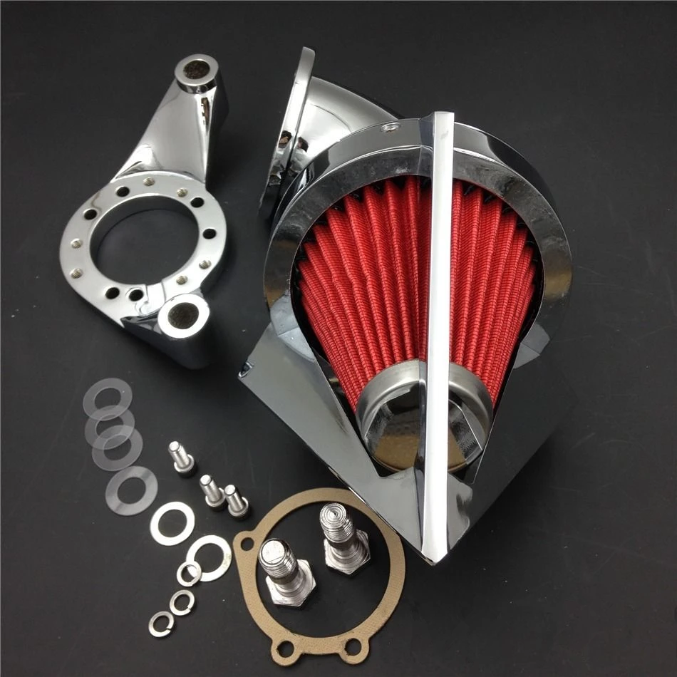 

New Triangle Spike Air Cleaner Intake Kit Matte For Harley Cv Carburetor Delp