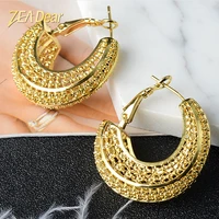 zea dear jewelry fashion copper hoop high quality big earrings for women classic luxury romantic anniversary trendy earrings