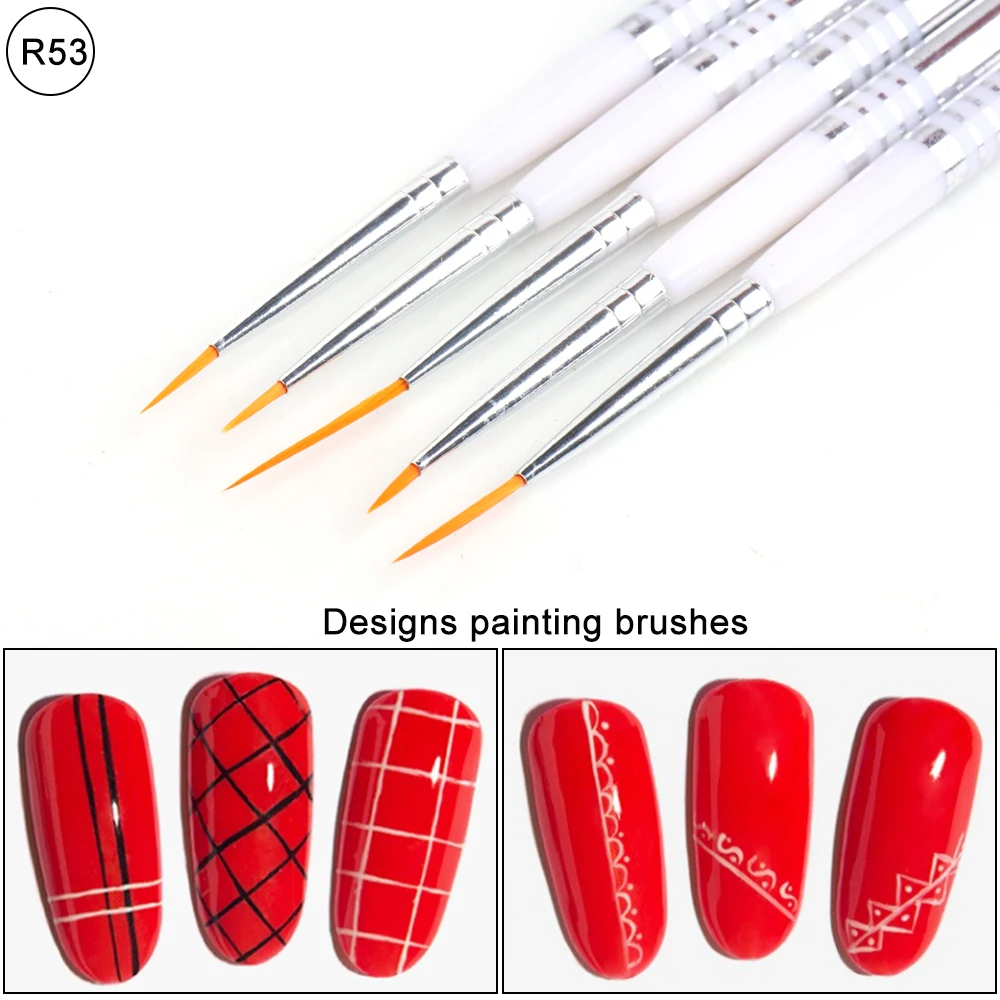 Ombre Nail Brushes Set Gradient For Manicure Double-Sided Dotting Pen Line Painting Acrylic Carving Art Tools GLR25 |