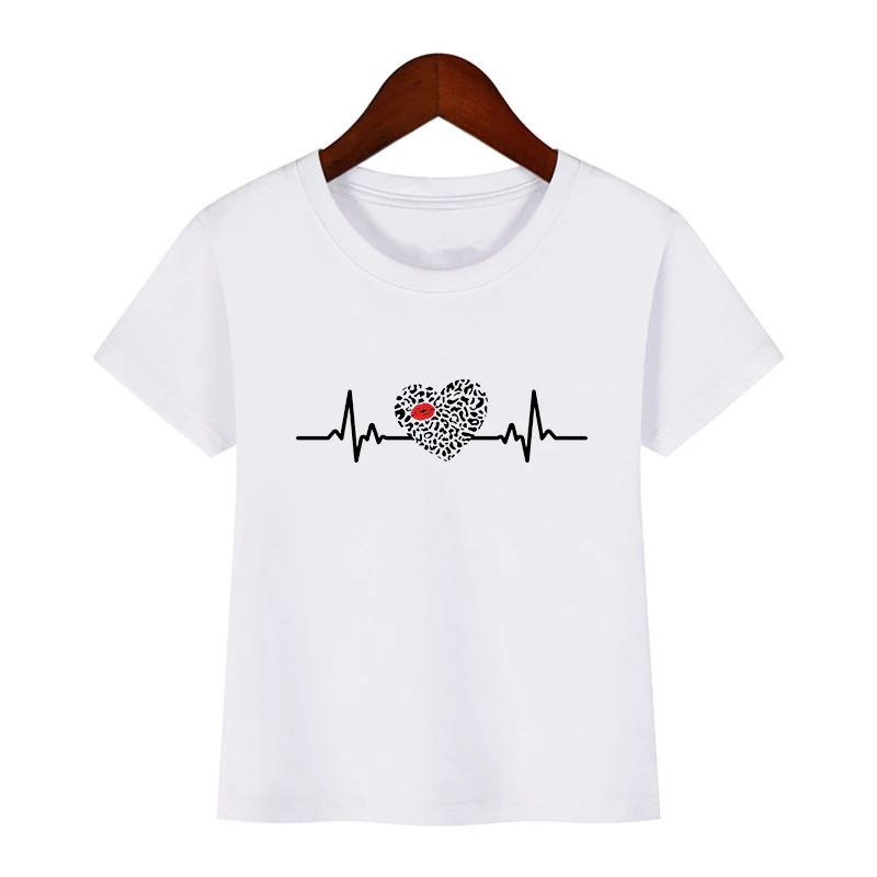 

Футболка детская летняя с коротким рукавом и принтом пульса