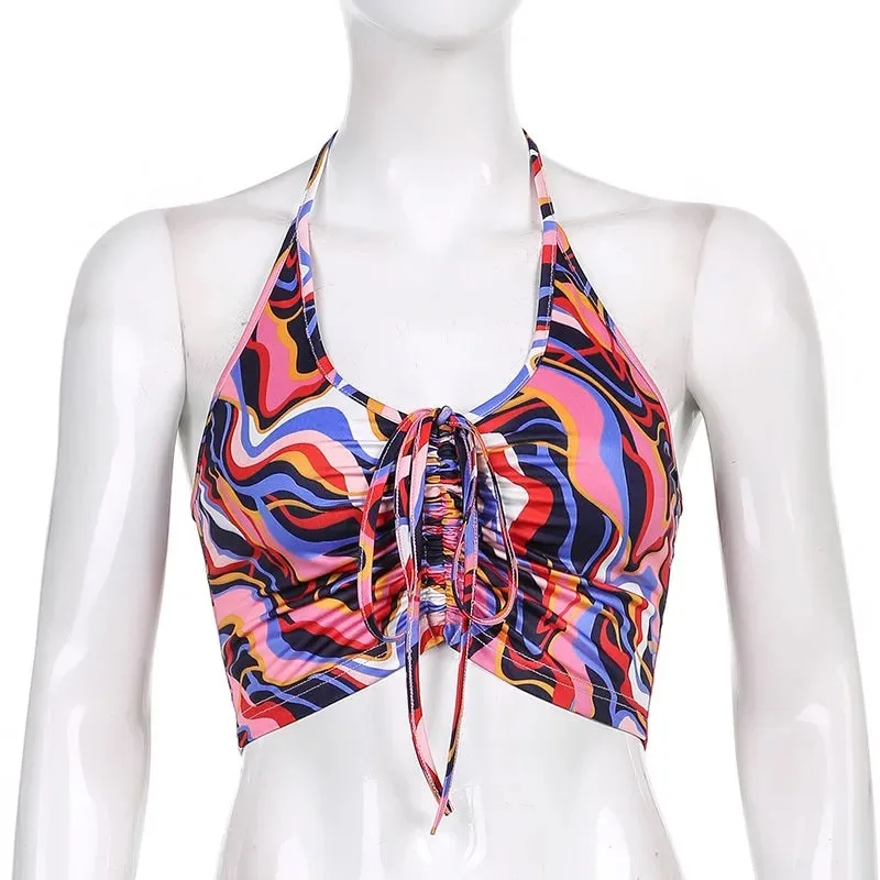 

GOOHOJIO 2021 Summer New Tank Tops Sexy Crop Vest Women Tops Backless Casual Tanks Tops Ladies Backless Sleeveless Sling Women