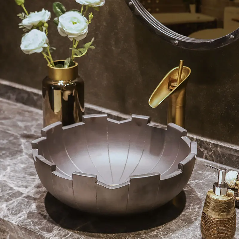 Керамическая раковина для ванной комнаты Черная|Раковины ванной| |