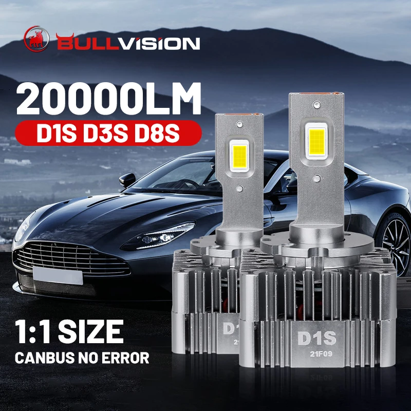 

Спрятанные фары BULLVISION 20000LM, D1S D3S, автомобильные фары с двусторонними CSP чипами, D8S, D1R, D3R, Canbus, без ошибок, спрятанные лампы для Audi, BMW, KIA, FORD