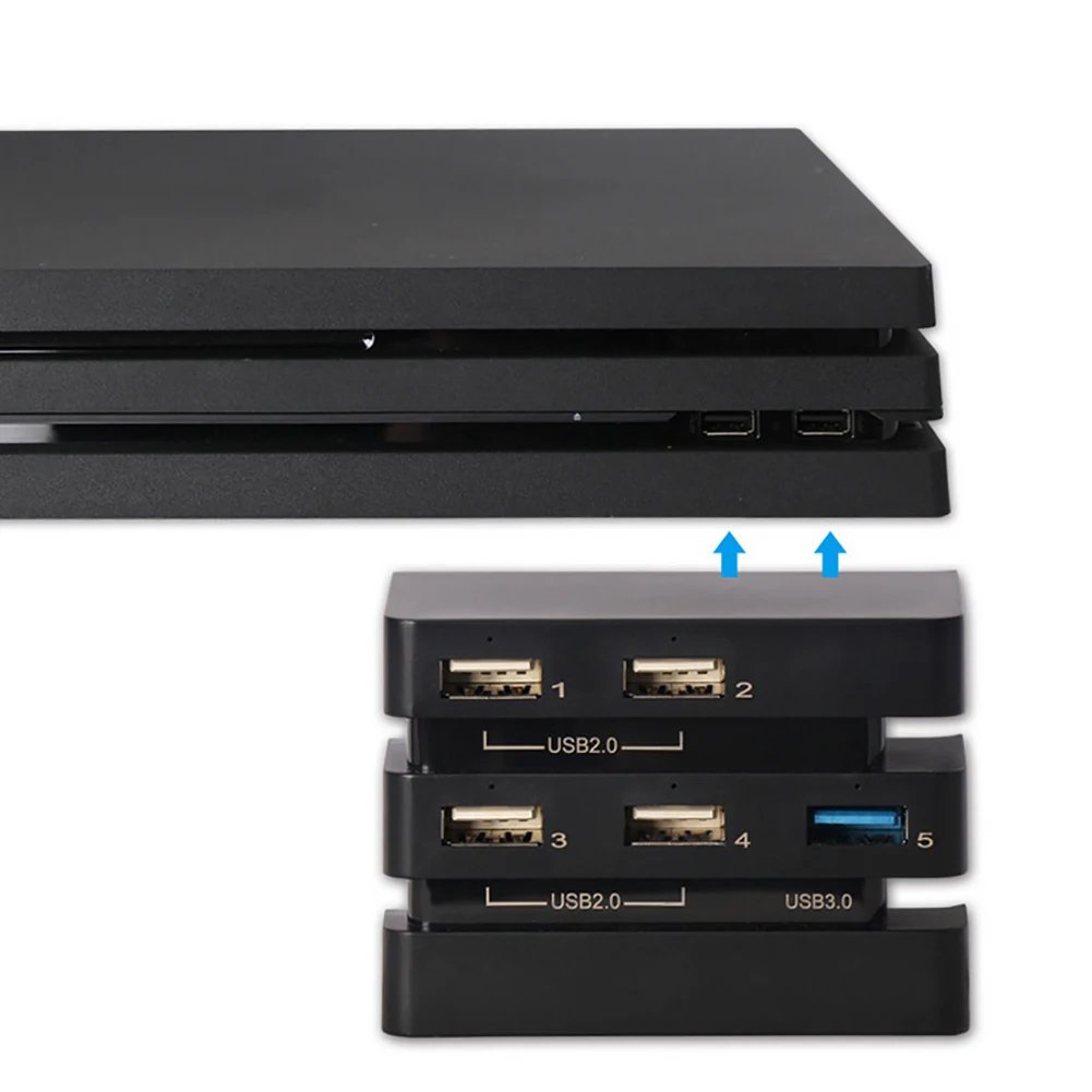 

Прочная консоль со светодиодным индикатором, 5 портов, 4 USB 2,0, игровой телефон, USB 3,0, удлинительная вилка и телефон для PS4 Pro