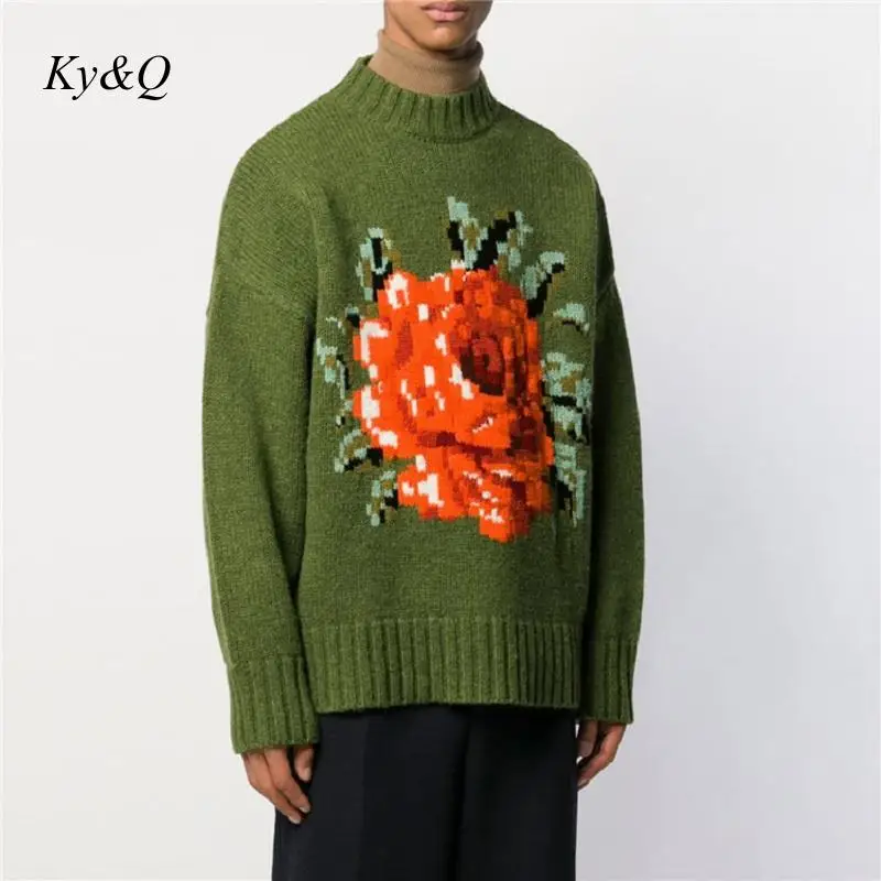 Дизайнер подиума 2019 осенне-зимний женский элегантный зеленый цветочный принт с