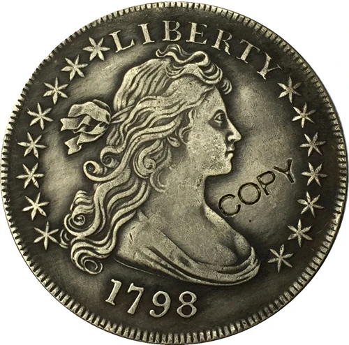 США 1798 драпированный бюст копия доллара монеты |