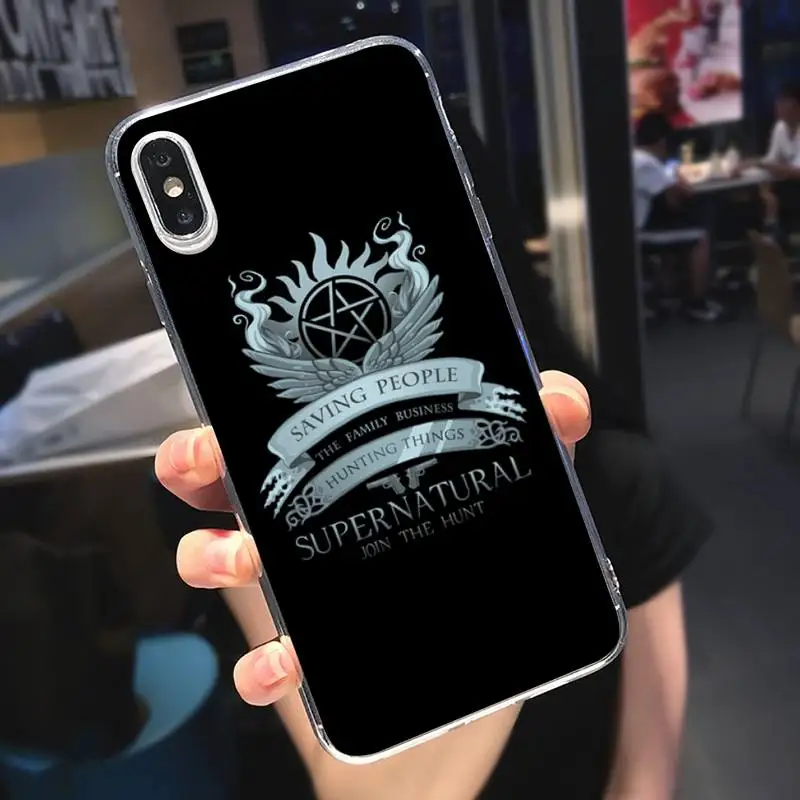 

American TV series Supernatural Phone Case Transparent for iPhone 6 7 8 11 12 s mini pro X XS XR MAX Plus