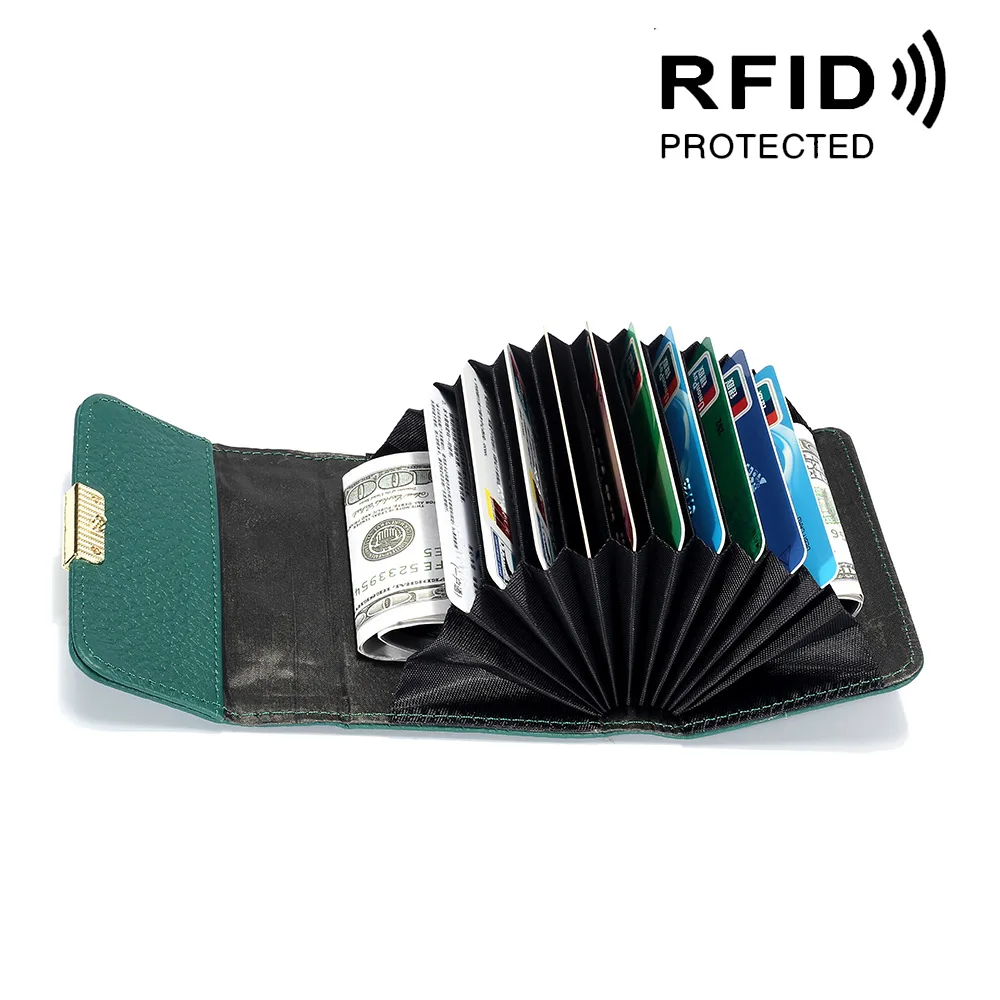 Чехол-кошелек из натуральной кожи с визитной карточкой, Rfid, защищающий банк, держатель для кредитных карт, милый кошелек для карт