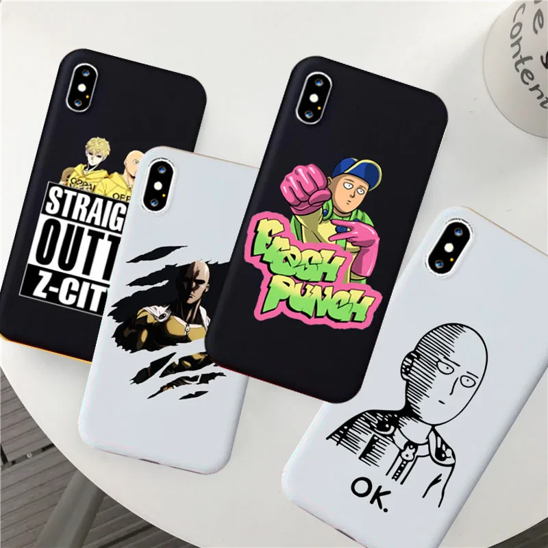 Мультфильм Аниме One Punch Man чехол для IPhone 11 Pro Max SE2 X XS XR 8 7 плюс Мягкая обложка 12