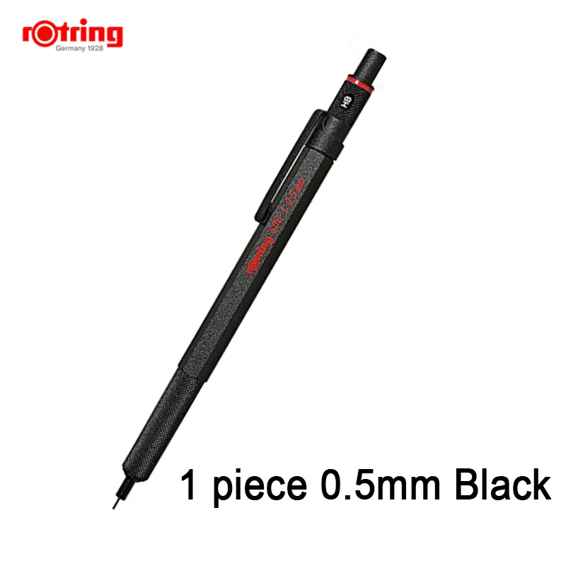 

Карандаш автоматический Rotring 600 0,5 мм/0,7 мм, металлический, черный/серебристый, 1 шт.