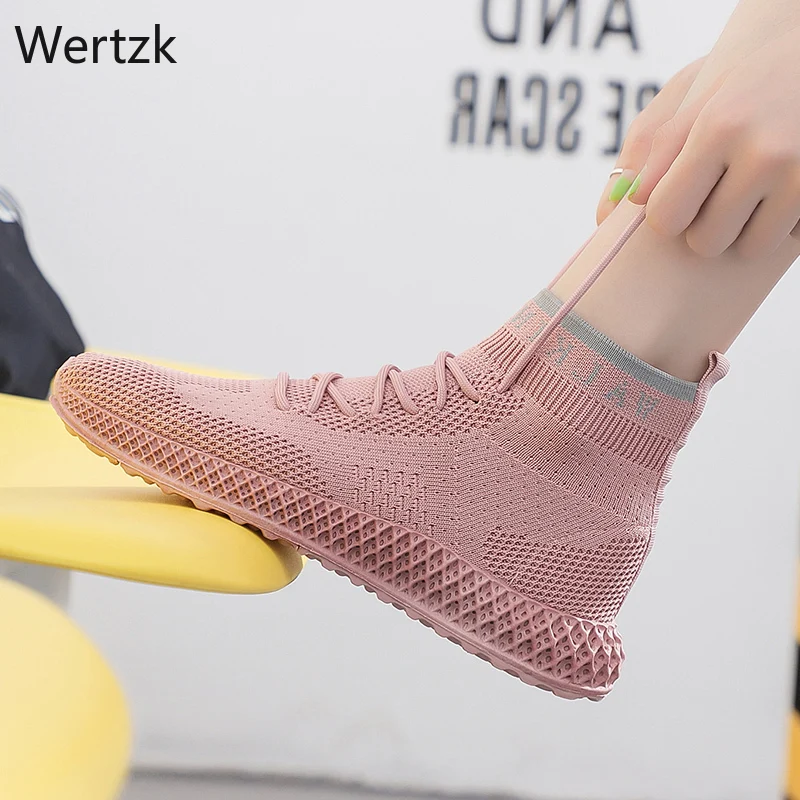 Женская обувь увеличивающая рост ботинки с острым носком тканевая женская без