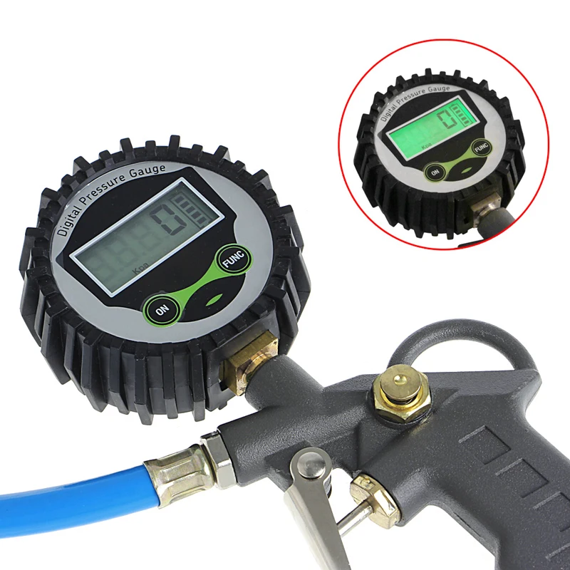 

QILEJVS Digital Car Truck Air Tire Pressure Inflator Gauge Dial Meter Vehicle Tester Tyre Inflation Gun Monitoring Tool JUN22
