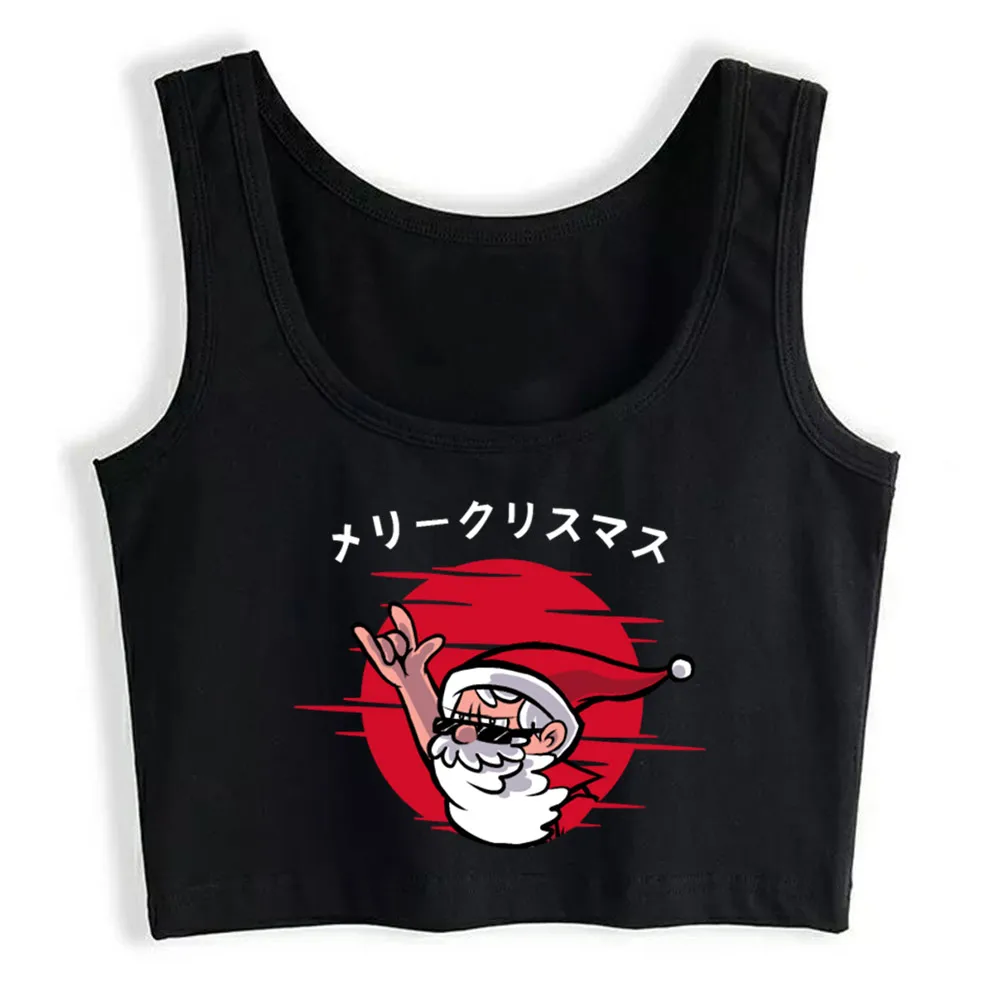 

Crop Top Women Xmas Japanese Santa Harajuku Tank Top Women Custom Women Clothes