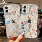 Прозрачный блестящий Мягкий силиконовый чехол с цветами для телефона Samsung Galaxy S22 S21 S20 FE Plus Note 20 Ultra A12 A22 A32 A42 A52 A72, чехол