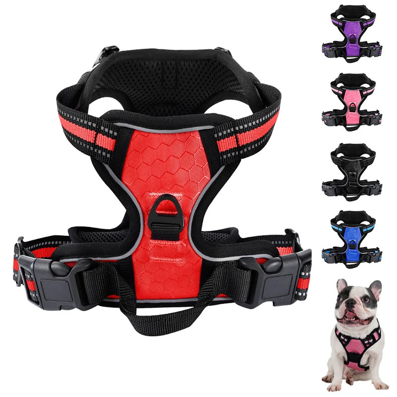 

Dog Harness No Pull Reflective Dog Vest Adjustable Pet Walking Harness with Easy Control Handle for Small Medium Large Dogs