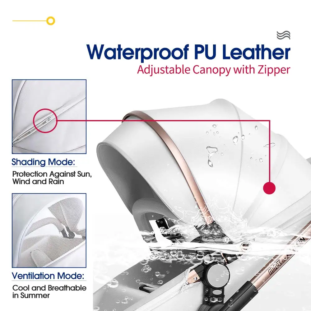 Детская коляска с высоким пейзажем 3 в 1 дорожная система люлькой и автокреслом