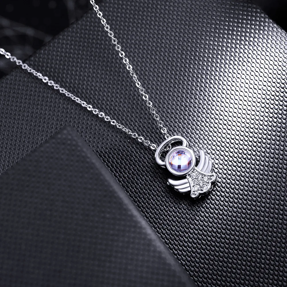 

Gift For Girlfriend I Love You In 100 Languages Projection Angel Necklace Love Gift Valentines Day Gift Anniversary Present