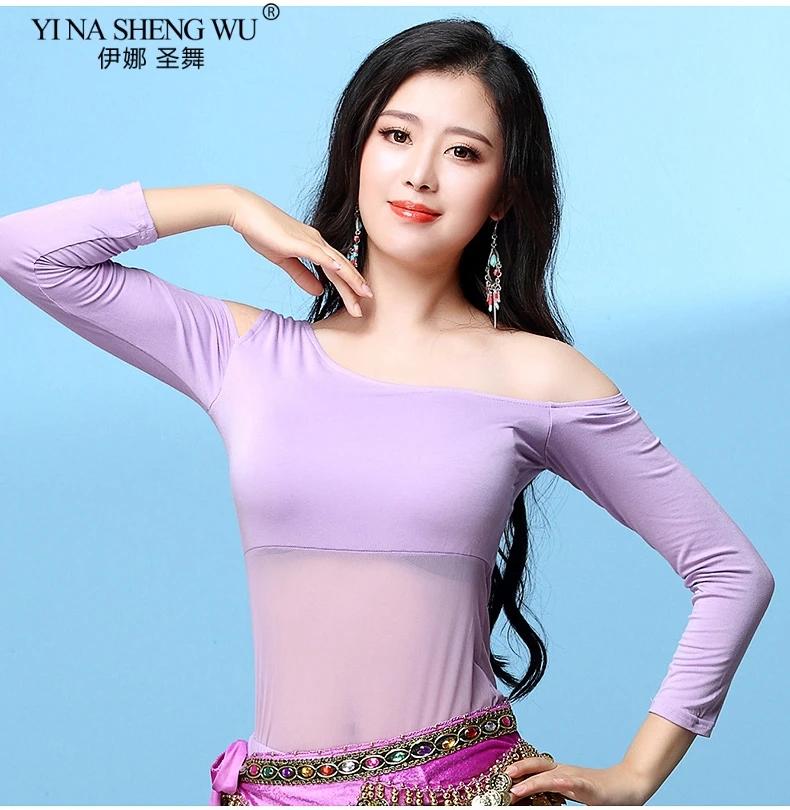 Костюм для танца живота топ сексуальная модель футболка женские асимметричные