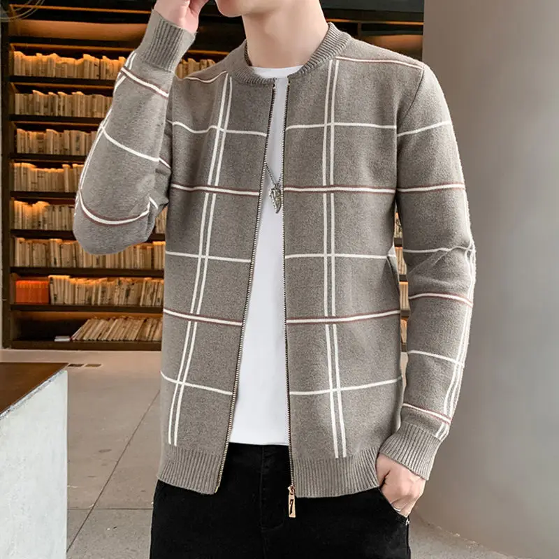 

2021 new knitted cardigan men's sweater jacket Hanfeng trend V-neck thin knitted sweater