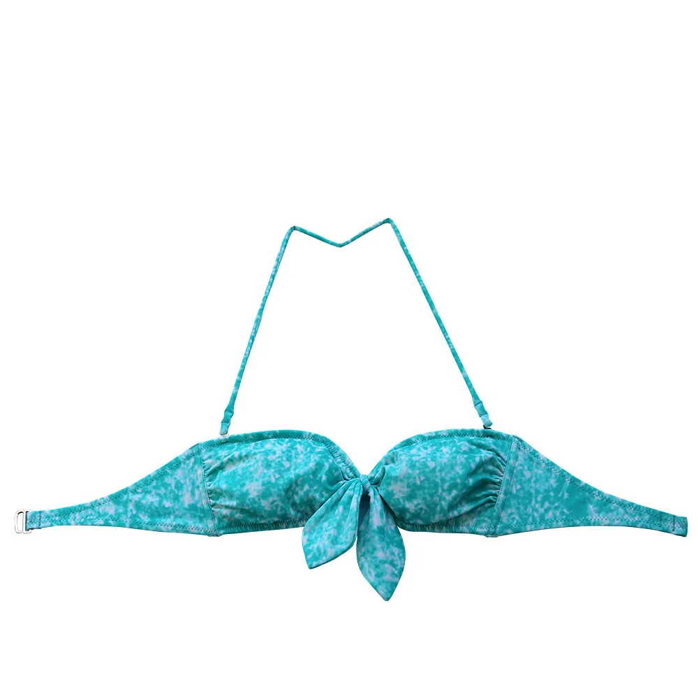 Женский леопардовый принт бикини с бантом топы Сексуальная купальная пляжная