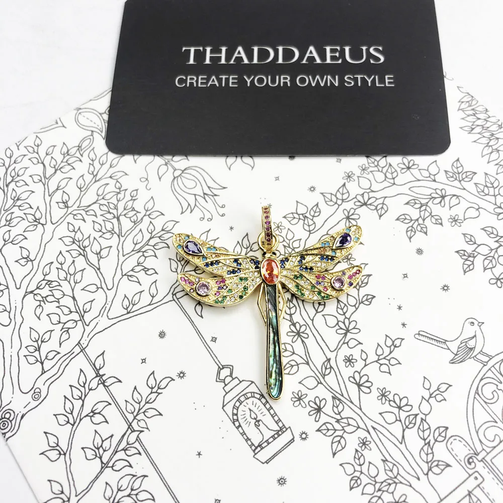 Pendant Golden Dragonfly 2020 Spring Brand Jewelry Bohemia Playful 925 Sterling Silver Be Colourful Happy Free Gift For Women | Украшения и